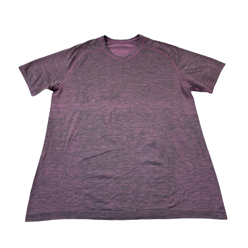 Lululemon Purple Black Heathered Metal Vent Tech SS Performance Shirt Mens XL